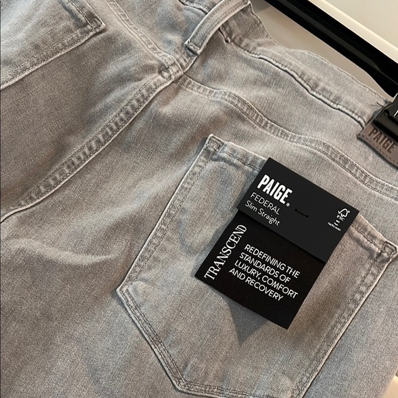 PAIGE Gray Straight Jeans Modern Fit - Picture 3 of 3